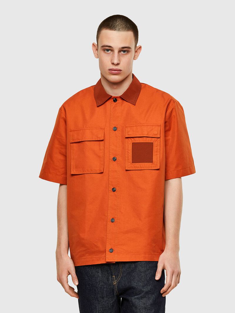 Camisa Diesel S-Gunn Homem - Laranja RUBFZ-3269